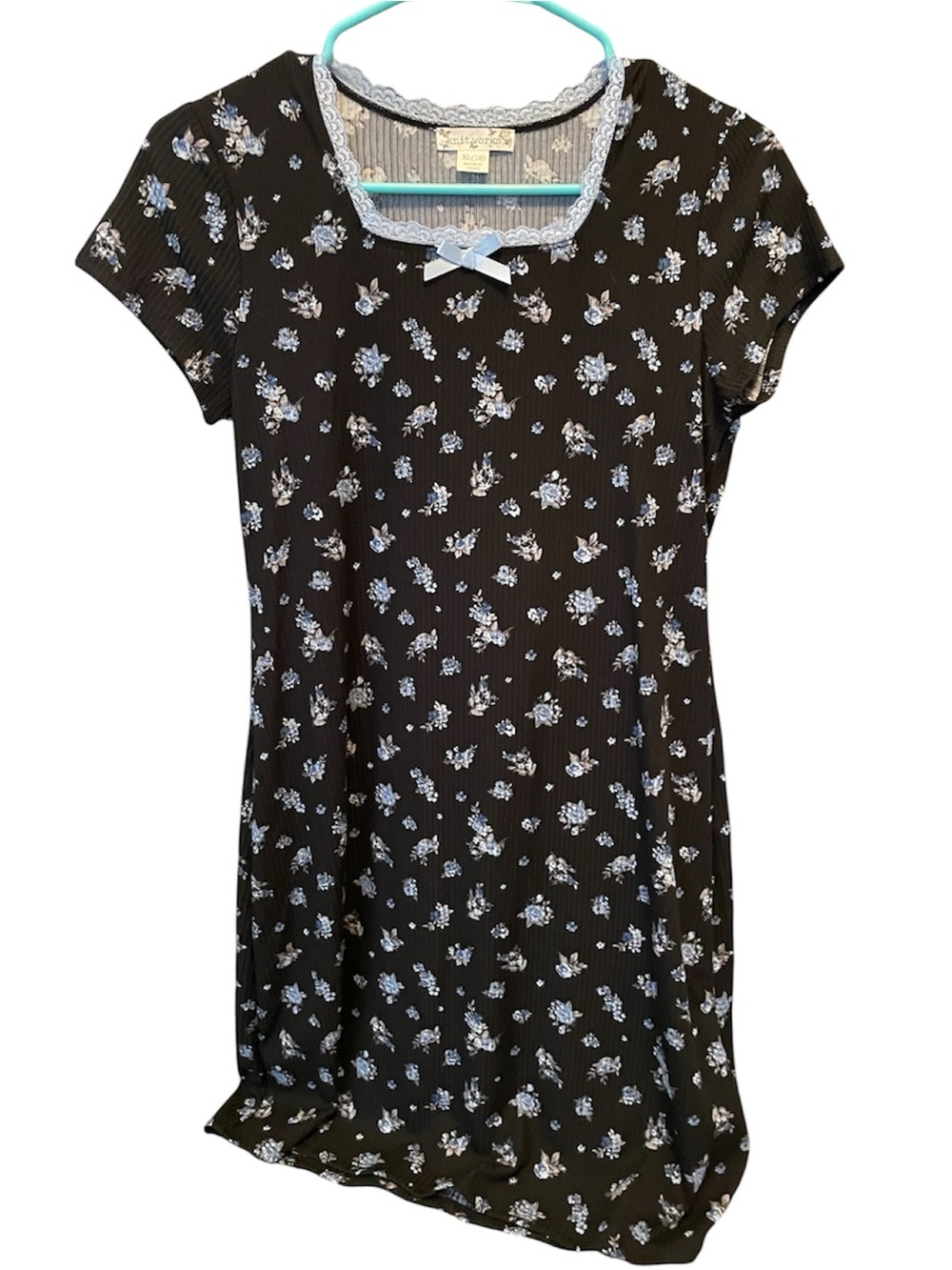 Black Floral Knit Dress
